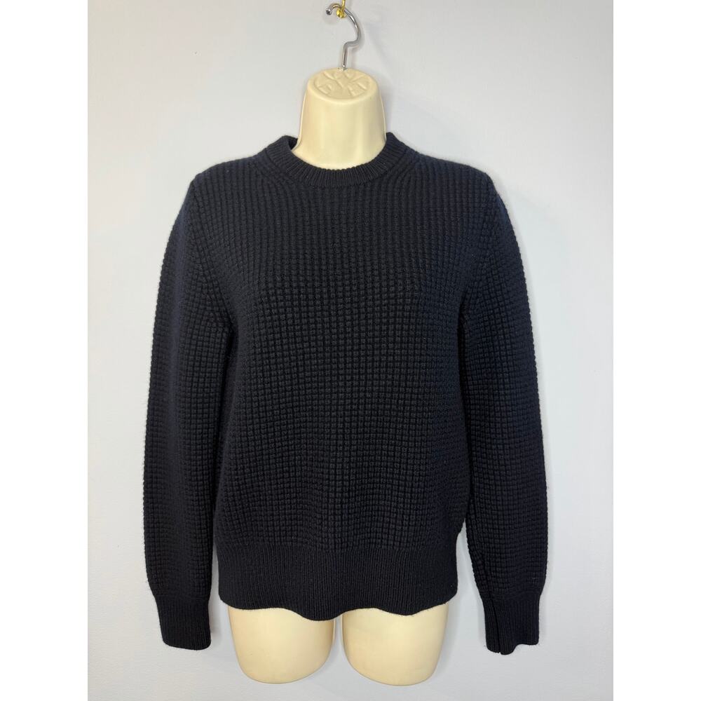 Buck Mason Wool Cashmere Waffle Knit Sweater Blue Women's M